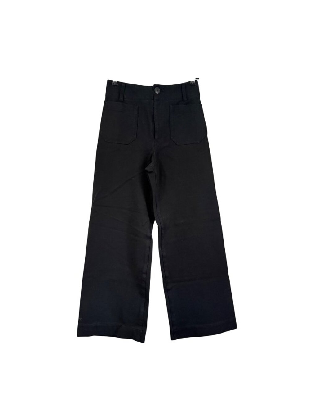 Anthropologie Maeve Black Colette Ponte Cropped Wide Leg Pants Womens Size 26